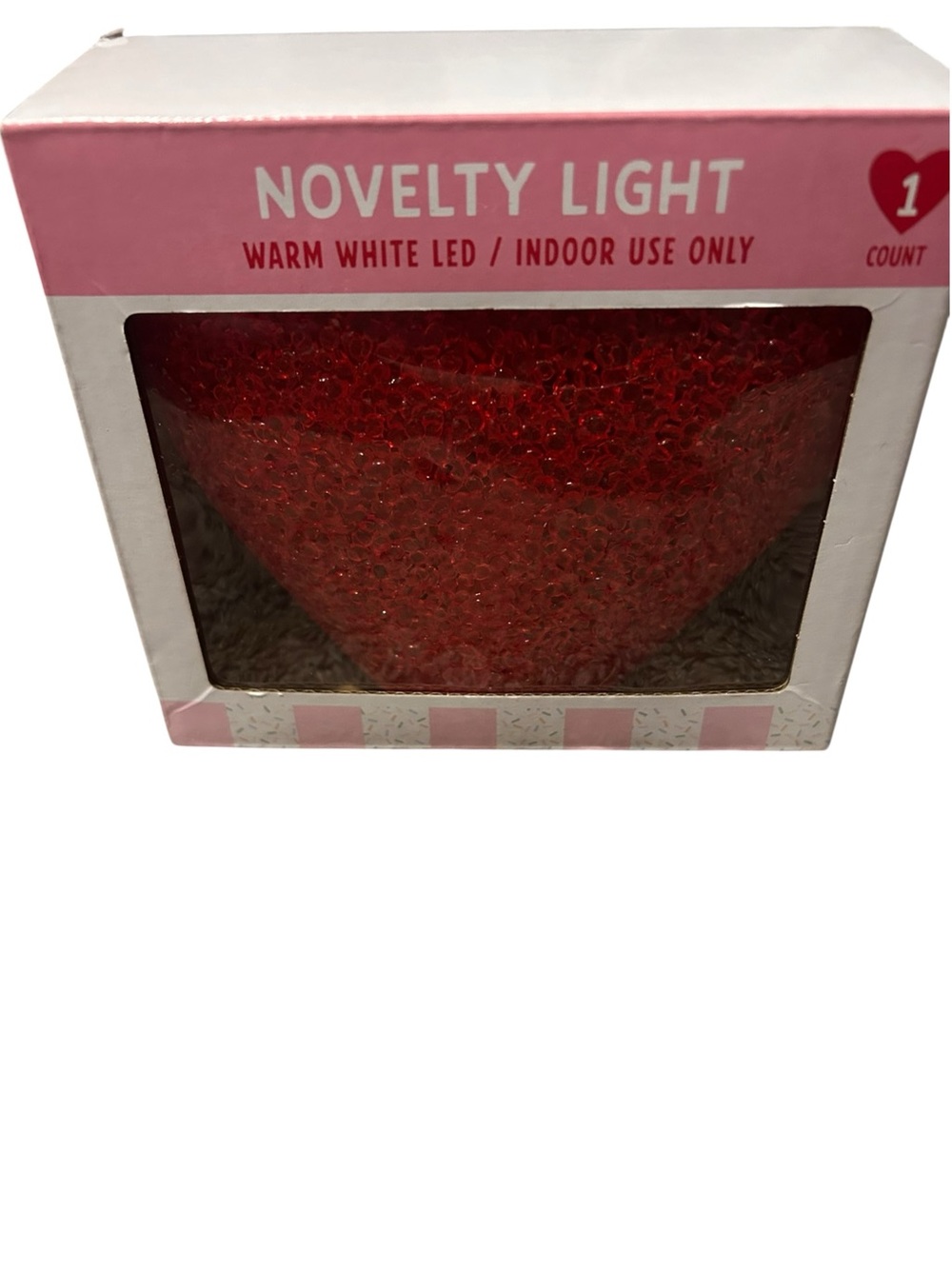 Red LED Heart Accent - Warm White Indoor Light